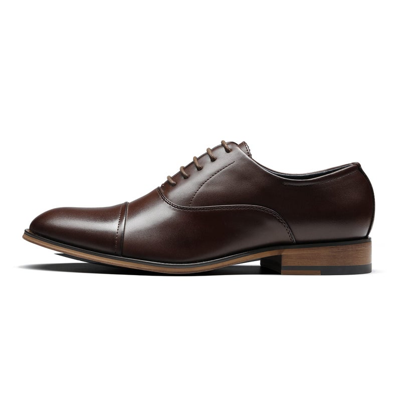 Bruno Marc Men's Lace Up Soft Cap-Toe Formal Dress Shoes,Size 10.5,Dark Brown,Louis_2 - Image 2